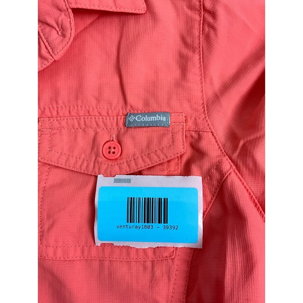 Columbia Kids Girls Size S Coral Long Sleeve Sun Protection Shirt Top Omni Shade